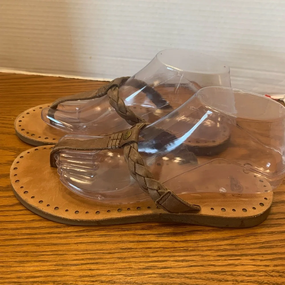 UGG Women's Brown Braided Sandals Size 8 casual hippie, festival Boho flat fun - Picture 4 of 11
